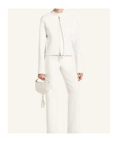 Courrèges City Zip-front Cropped Jacket In Neutral