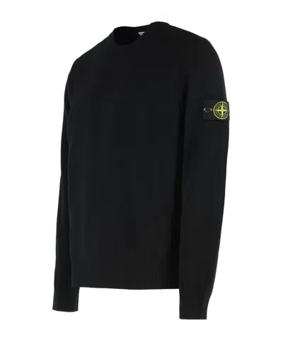 Stone Island Cotton Sweatshirt In Black