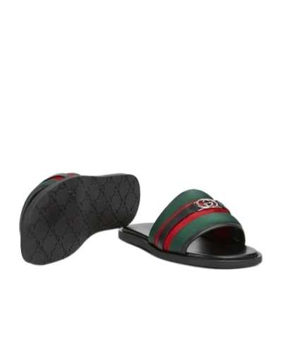 Gucci Men's Slide Sandal With Interlocking G In Multi