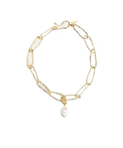 Forte Forte Hammered-link Pearl Necklace