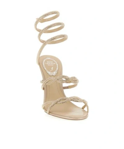René Caovilla Round Toe High Heel Sandals