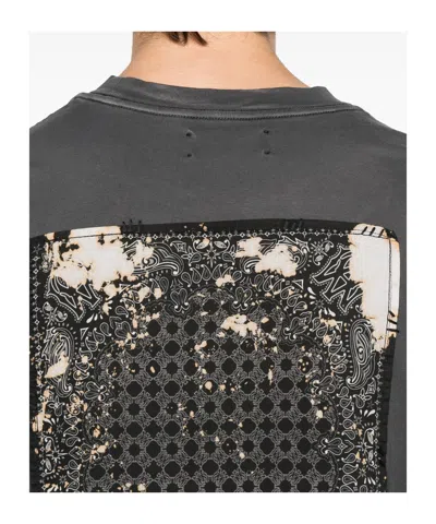 Amiri Men Cotton T-shirt With Embroidery In Gray