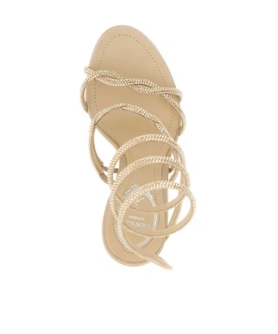René Caovilla Round Toe High Heel Sandals