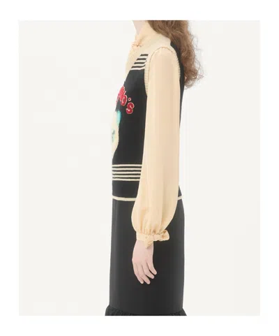 Valentino Virgin Wool Le Chat De La Maison Sweater Vest In Multi