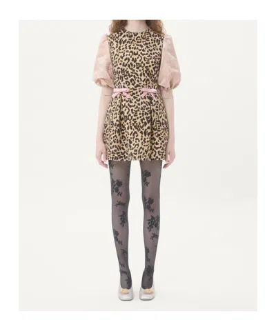 Valentino Leopard Print Dress In Brown
