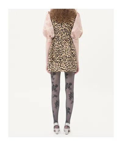 Valentino Leopard Print Dress In Brown