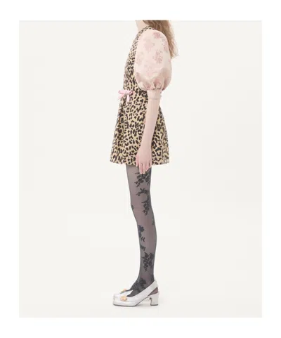 Valentino Leopard Print Dress In Brown