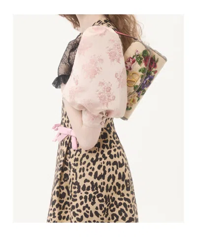 Valentino Leopard Print Dress In Brown