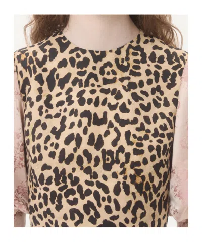 Valentino Leopard Print Dress In Brown