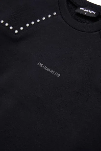 Dsquared2 Felpa Girocollo Con Borchie In Black