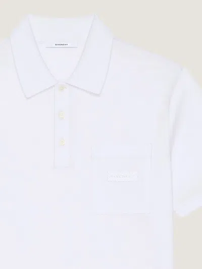 Givenchy Polo In Cotton With  Patch In White