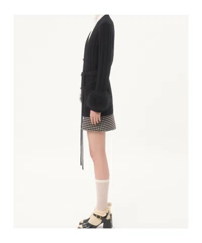 Valentino V-neck Long-sleeved Sweater In Black
