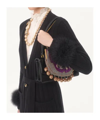Valentino V-neck Long-sleeved Sweater In Black