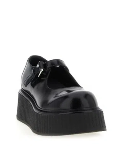 Moschino Black Platform Ballet Flats In Black