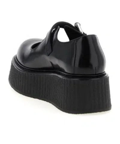 Moschino Black Platform Ballet Flats In Black