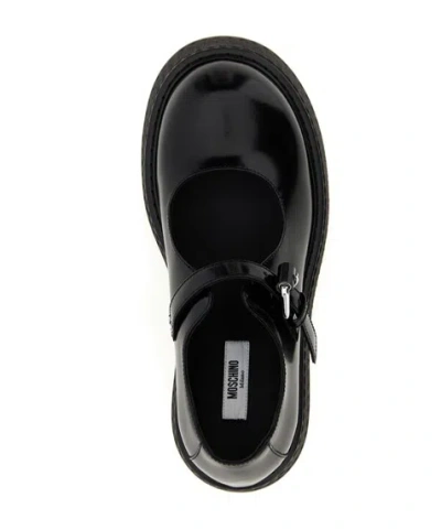 Moschino Black Platform Ballet Flats In Black