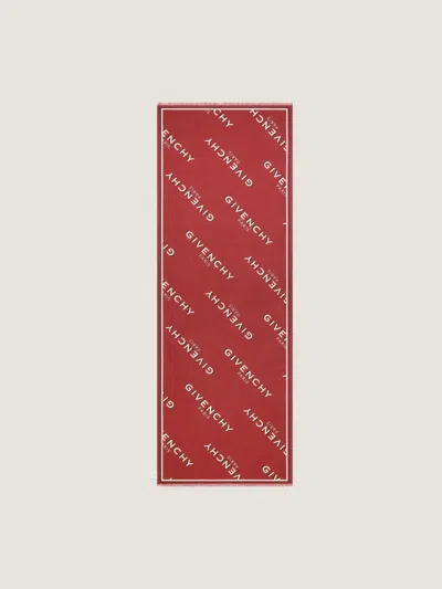 Givenchy Shadow Stole In Wool And Silk In Red