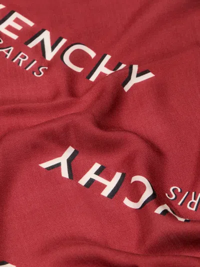 Givenchy Shadow Stole In Wool And Silk In Red