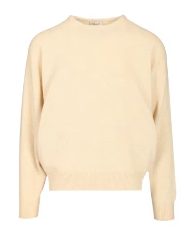 Fear Of God Edge Knit Crewneck Sweater Knitwear White In Neutral