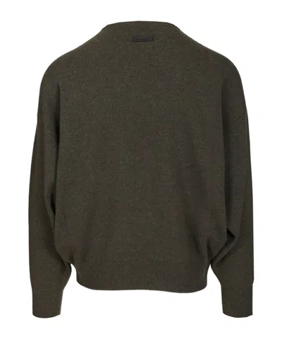 Fear Of God Edge Knit Crewneck Sweater Knitwear Green In Gray