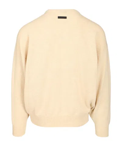 Fear Of God Edge Knit Crewneck Sweater Knitwear White In Neutral