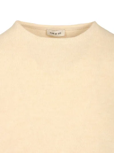 Fear Of God Edge Knit Crewneck Sweater Knitwear White In Neutral