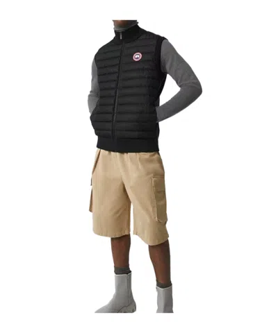 Canada Goose Ribbed Collar Sleeveless Quilted Jacket In Black