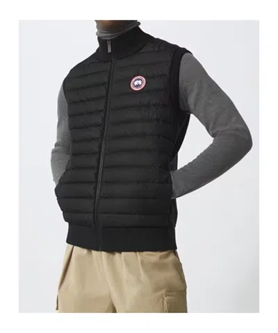 Canada Goose Ribbed Collar Sleeveless Quilted Jacket In Black