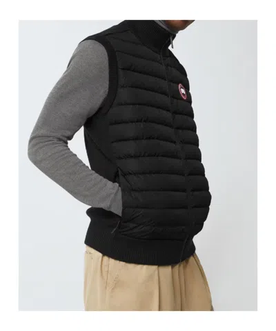 Canada Goose Ribbed Collar Sleeveless Quilted Jacket In Black