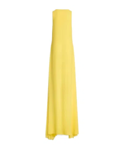 Alaïa Ruffled Maxi Dress In Yellow