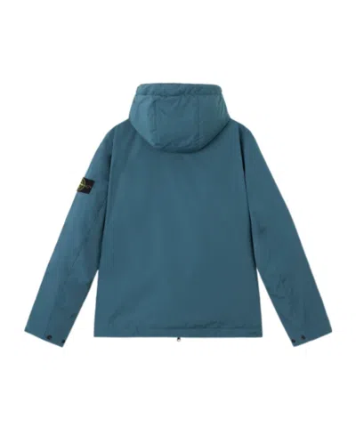 Stone Island Micro Twill Padded Hood Jacket In Blue