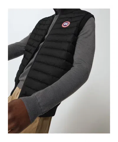 Canada Goose Ribbed Collar Sleeveless Quilted Jacket In Black