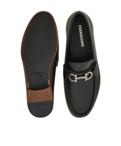 Ferragamo Moccasin With Gancini Decoration In Black