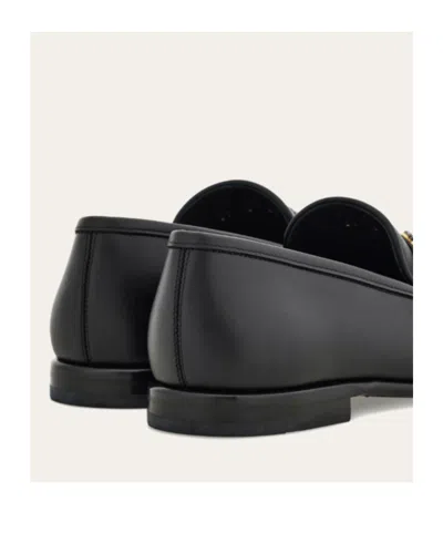 Ferragamo Moccasin With Gancini Decoration In Black