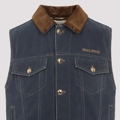 Miu Miu Sleeveless Vest In Blue