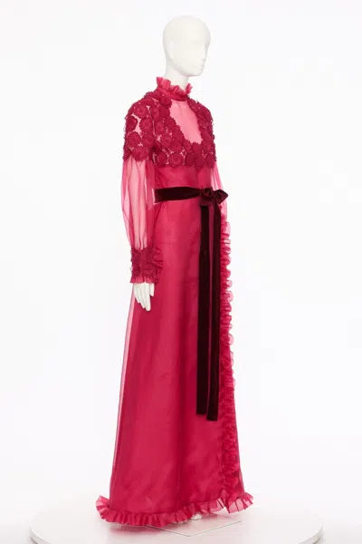 Valentino Long Sleeve Dress In Pink