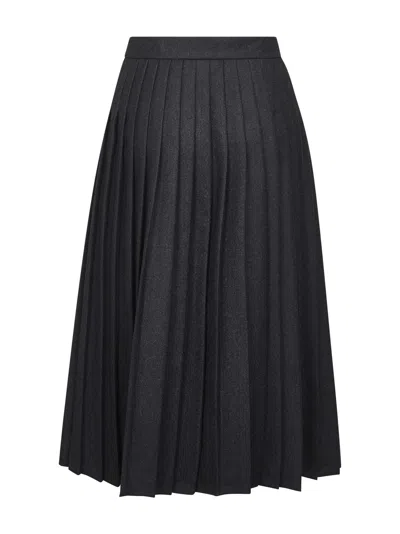 Prada Pleated Midi Skirt In Animal Print