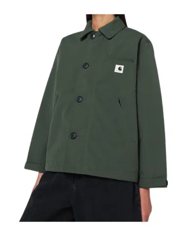 Carhartt Jacket Opuntia With Collared Design And Pockets In Green