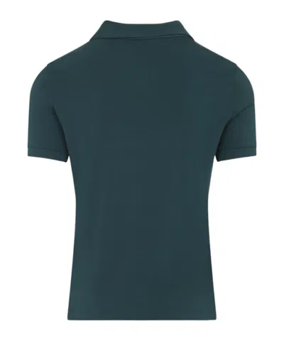 Giorgio Armani Woods Green Viscose Polo With Polo Collar In Green
