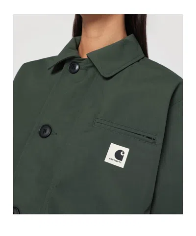 Carhartt Jacket Opuntia With Collared Design And Pockets In Green