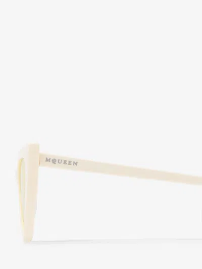 Alexander Mcqueen Women's Spike Sunglasses In Ivory/yellow