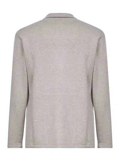 Brunello Cucinelli Beige Cashmere Knit Blazer-style Cardigan In Silver