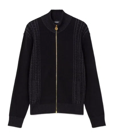 Versace Medusa Jacquard Zipper Knitted Cardigan
