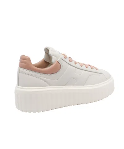 Hogan Chunky Platform Sneakers With Smooth And Textured Uppers In Neutral