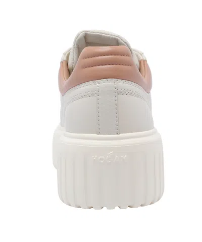 Hogan Chunky Platform Sneakers With Smooth And Textured Uppers In Neutral