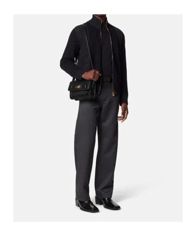 Versace Medusa Jacquard Zipper Knitted Cardigan