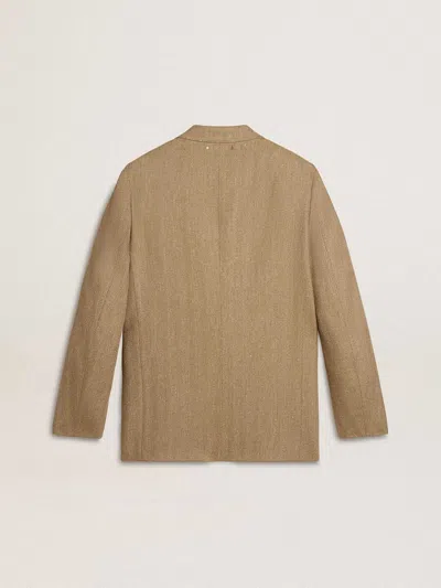 Golden Goose Lapel Long-sleeved Suit Jacket In Brown