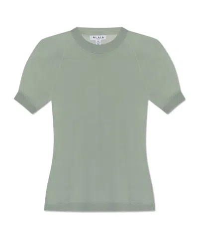 Alaïa Short Sleeve T-shirt In Green