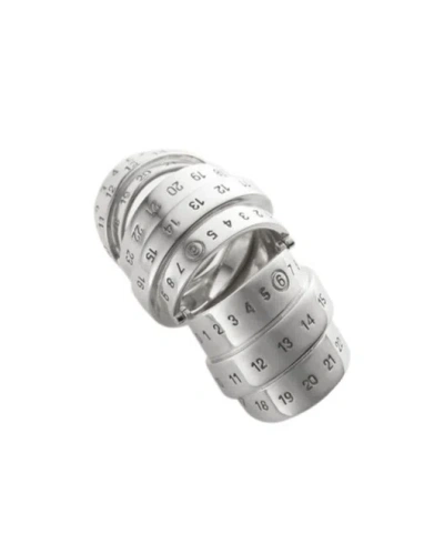 Mm6 Maison Margiela Numeric Logo Engraved Ring In Gray