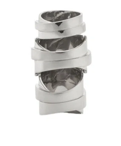 Mm6 Maison Margiela Numeric Logo Engraved Ring In Gray